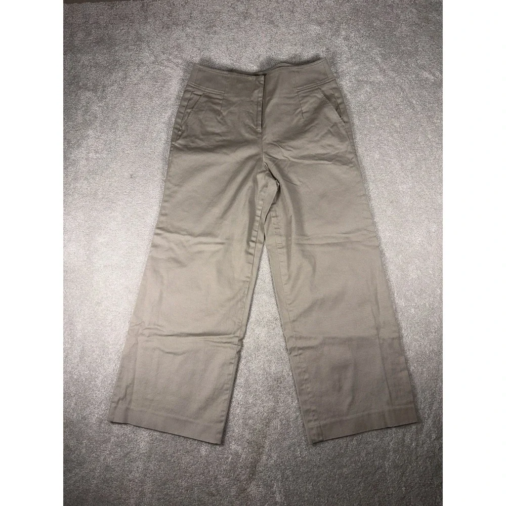 boden‎ cropped wode leg beige pants size 10p